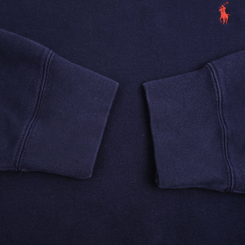Vintage Polo Ralph Lauren Classic Crewneck Heavyweight Navy Blue Sweatshirt Size Xl 1990S