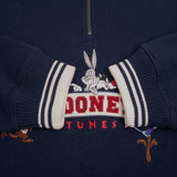 Vintage Looney Tunes Quarter Zip Embroidered Sweatshirt 1998 size Large