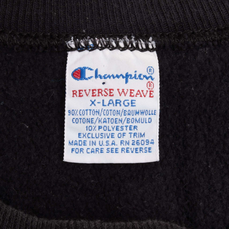 Vintage Black Reverse Weave Champion Iowa University 59 Sweatshirt 1990S Size XL Made In USA