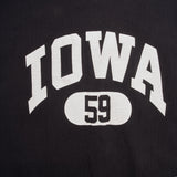 Vintage Black Reverse Weave Champion Iowa University 59 Sweatshirt 1990S Size XL Made In USA