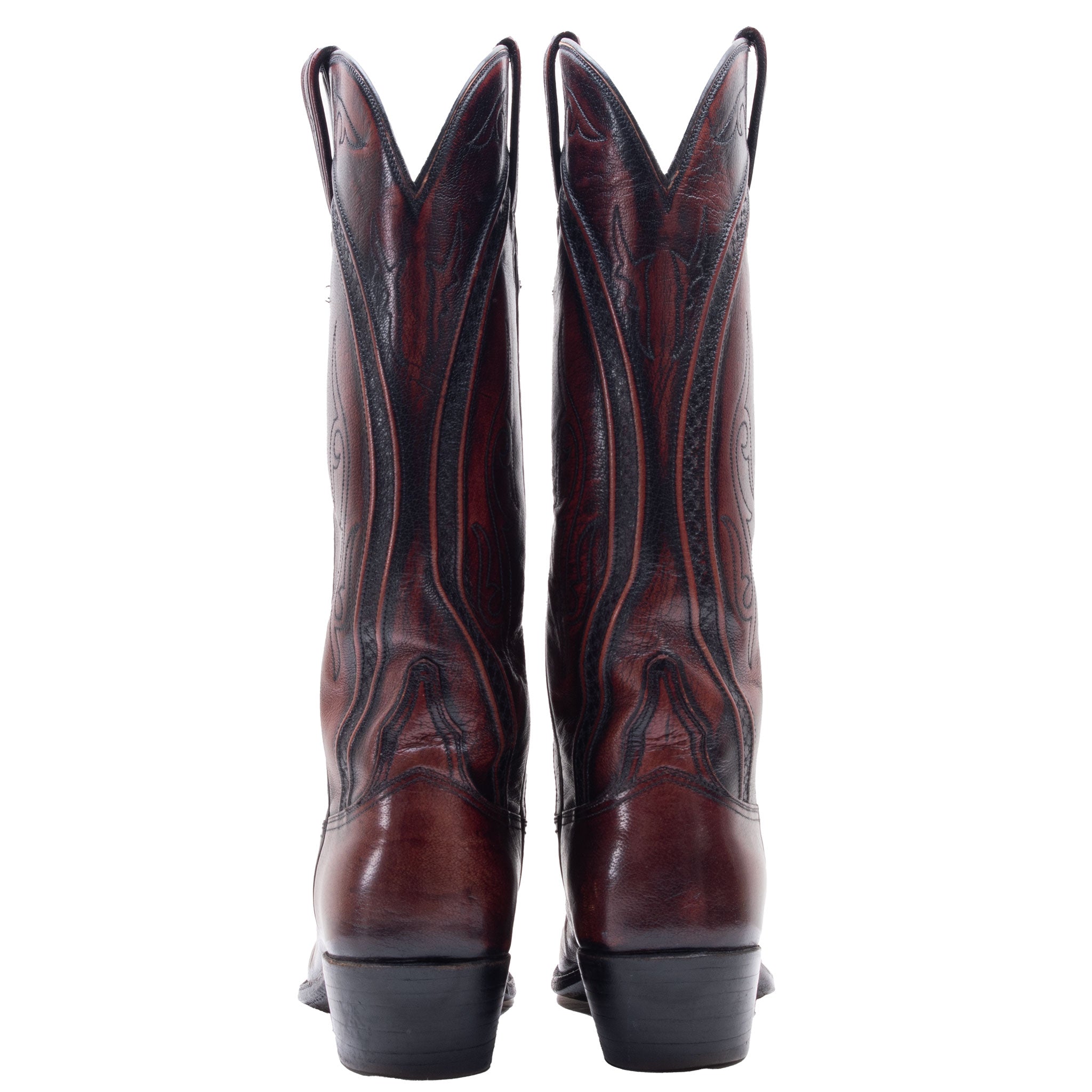 VINTAGE LUCCHESE COWBOY SAN ANTONIO LEATHER BOOTS 8106 SIZE 7 WOMEN MADE IN USA