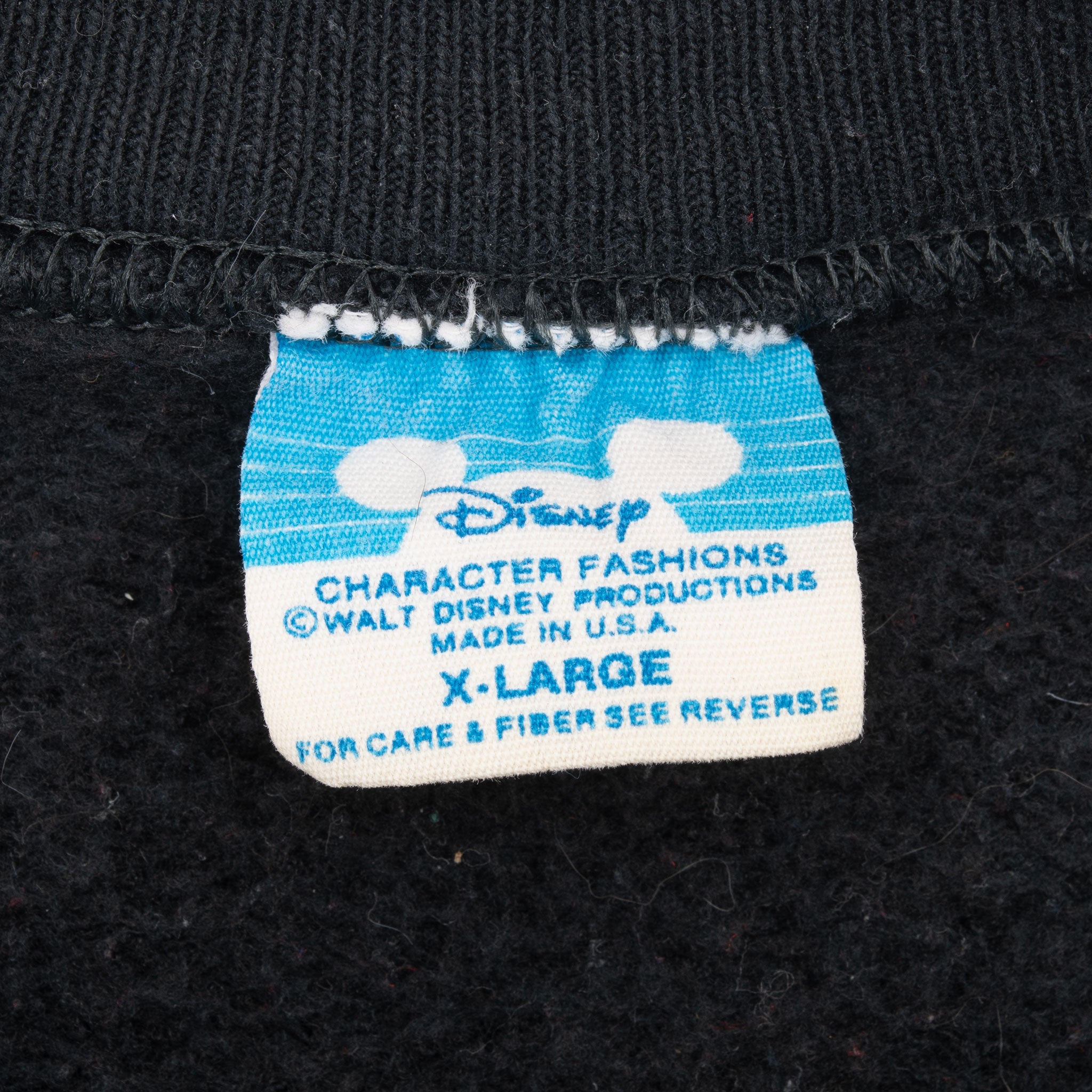 VINTAGE DISNEY MICKEY MOUSE VELVET SWEATSHIRT 1980S LARGE MADE IN USA