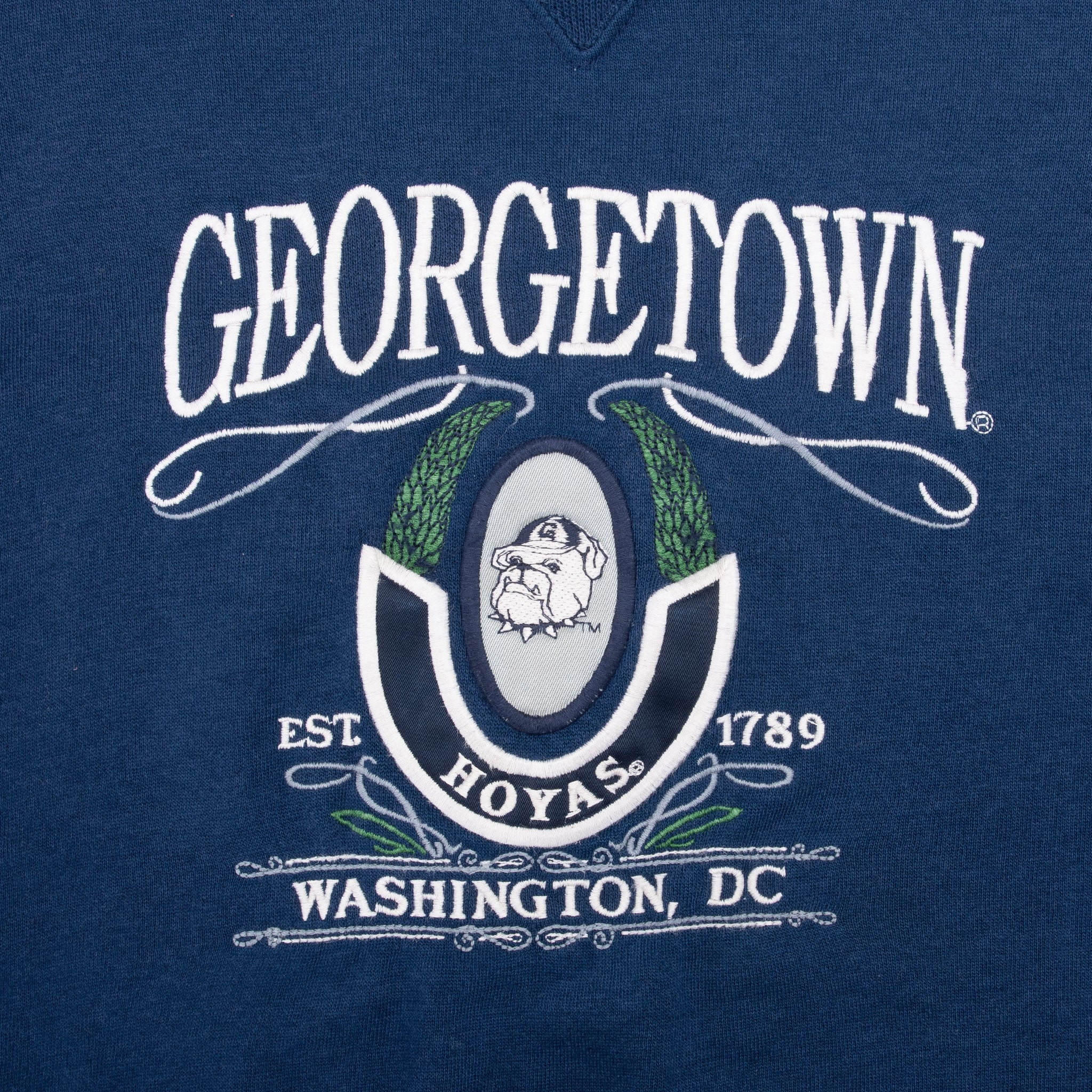 Vintage Georgetown Hoyas Embroidered Sweatshirt 1990S Size XL