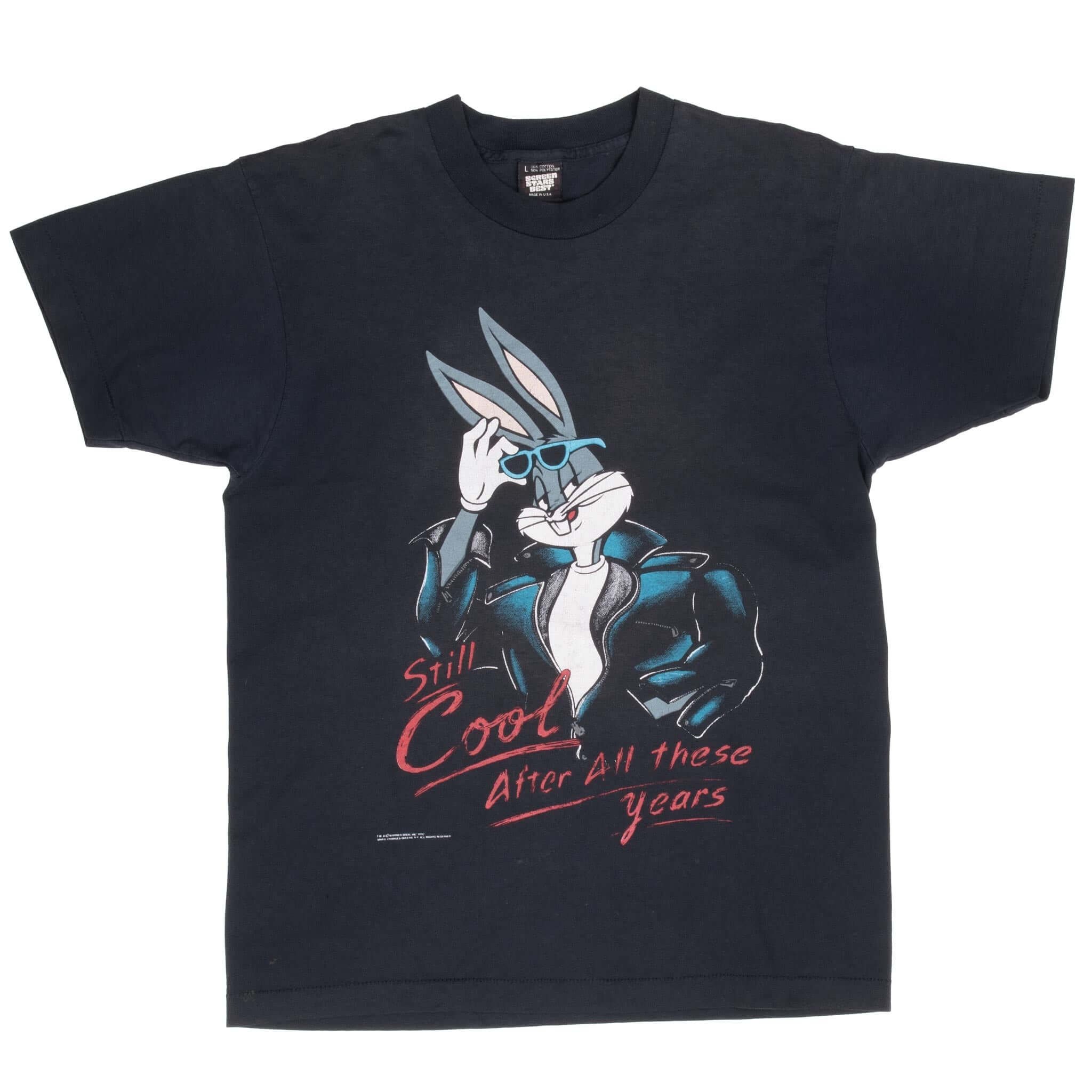 Vintage Looney Tunes Bugs Bunny 1990 Tee Shirt Large Made In Usa With Single Stitch Sleeves