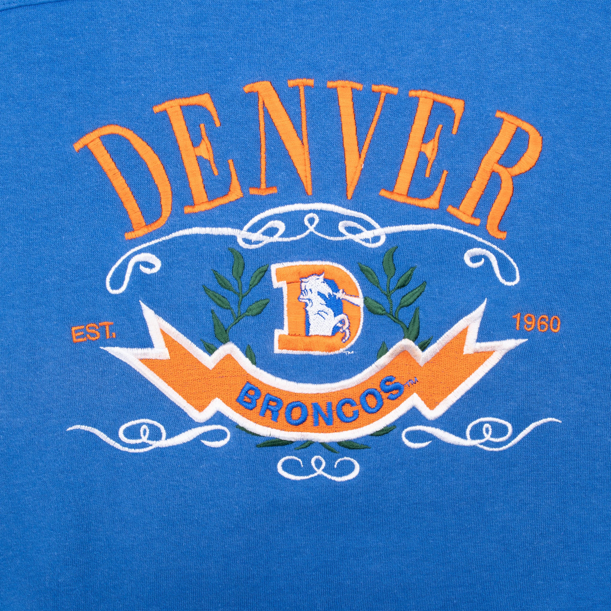 Vintage Nfl Denver Broncos Embroidered Sweatshirt 1990S Size XL