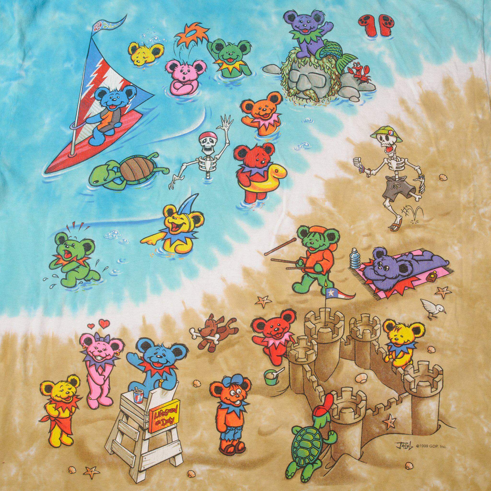 VINTAGE TIE-DYE THE GRATEFUL DEAD TEE SHIRT 1999 SIZE 2XL