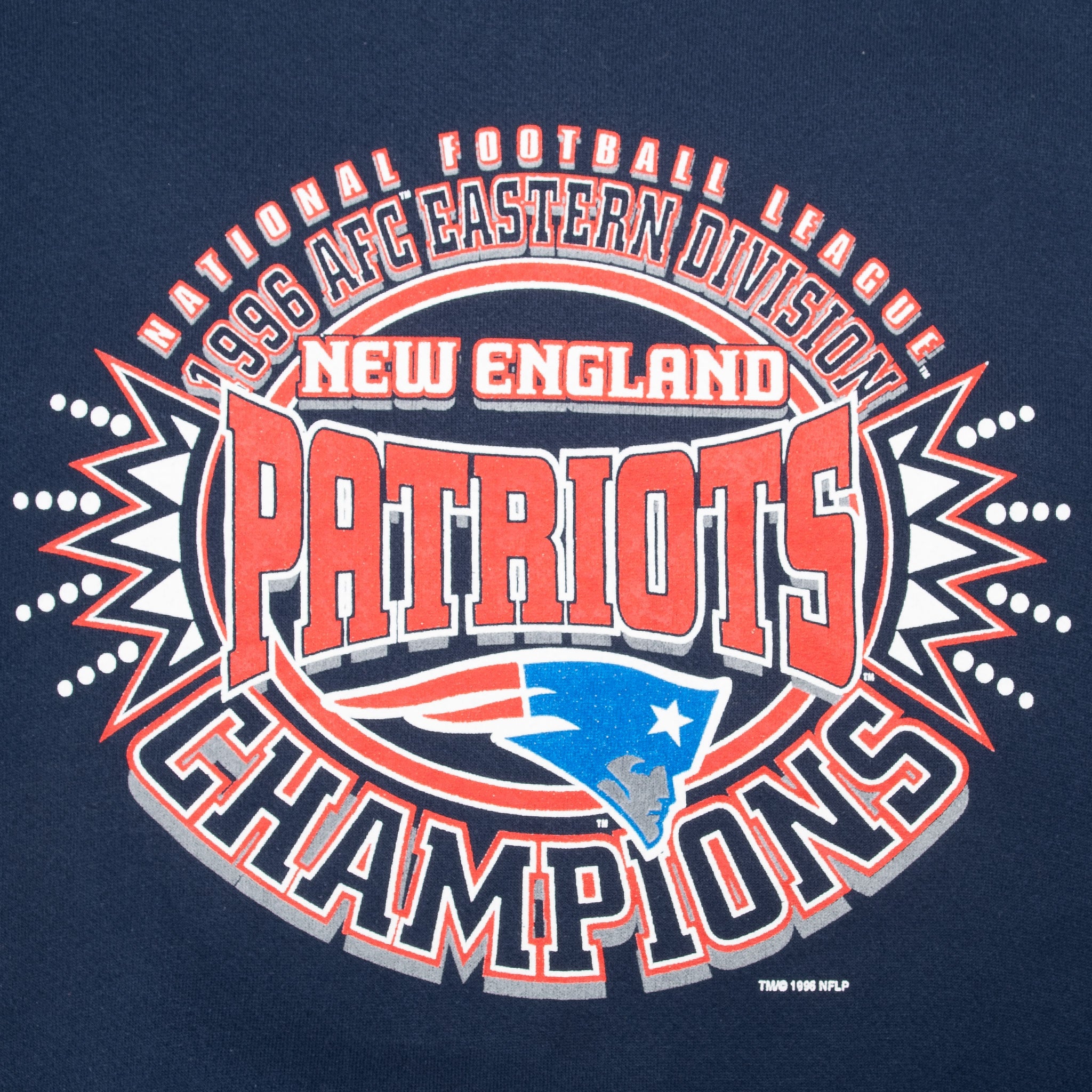Vintage Nfl New England Patriots Afc Eastern Division 1996 Champions Sweatshirt Size Large Made In Usa