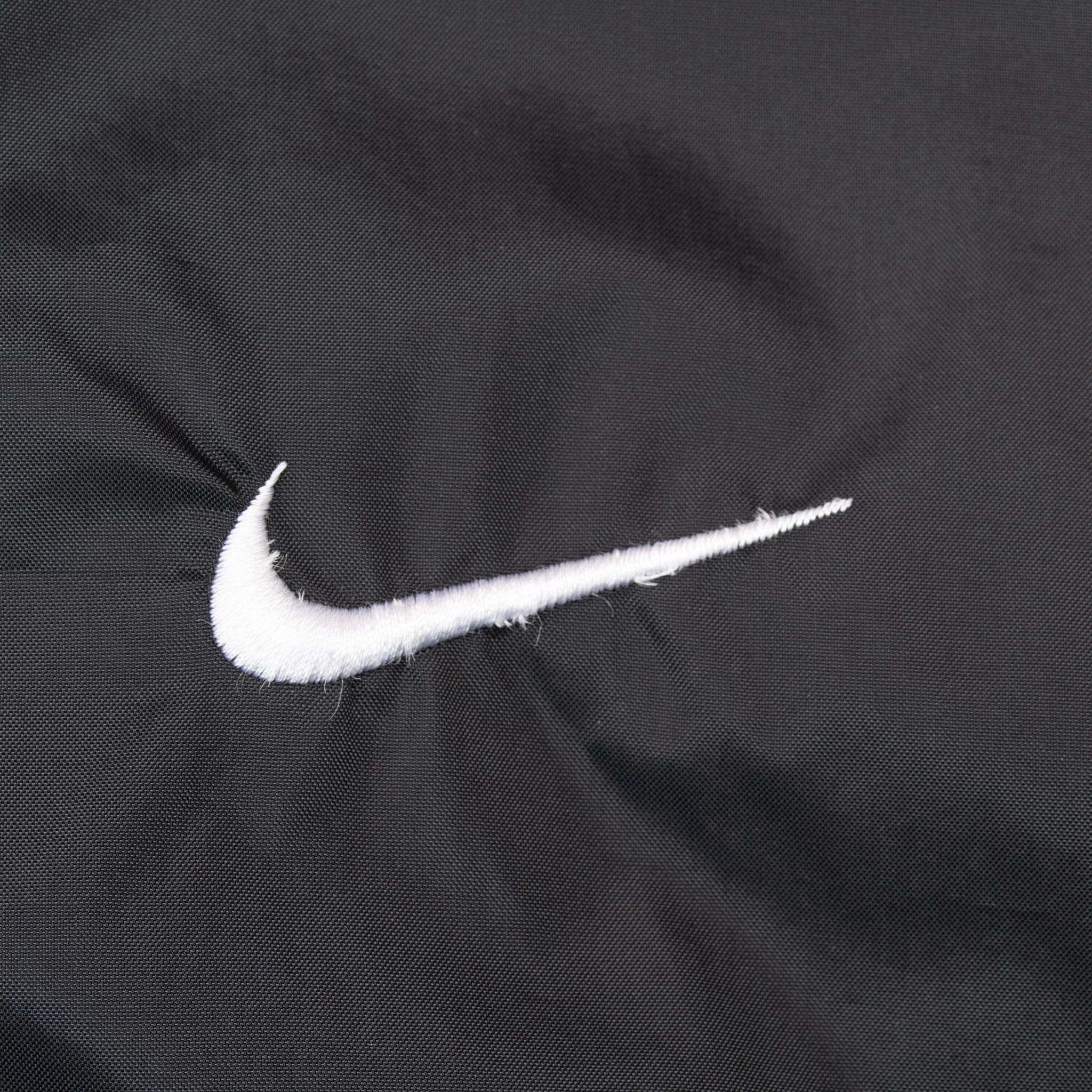 VINTAGE NIKE SWOOSH BLACK WHITE AND YELLOW WINDBREAKER JACKET 1990S LARGE