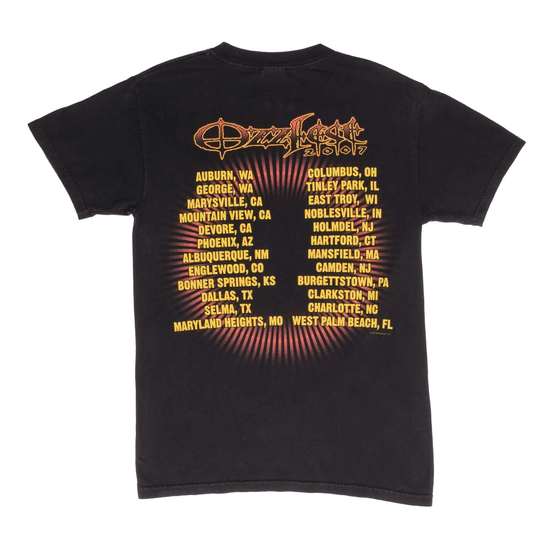 Vintage Ozzfest Ozzy Osbourne 2007 Tee Shirt Size Small