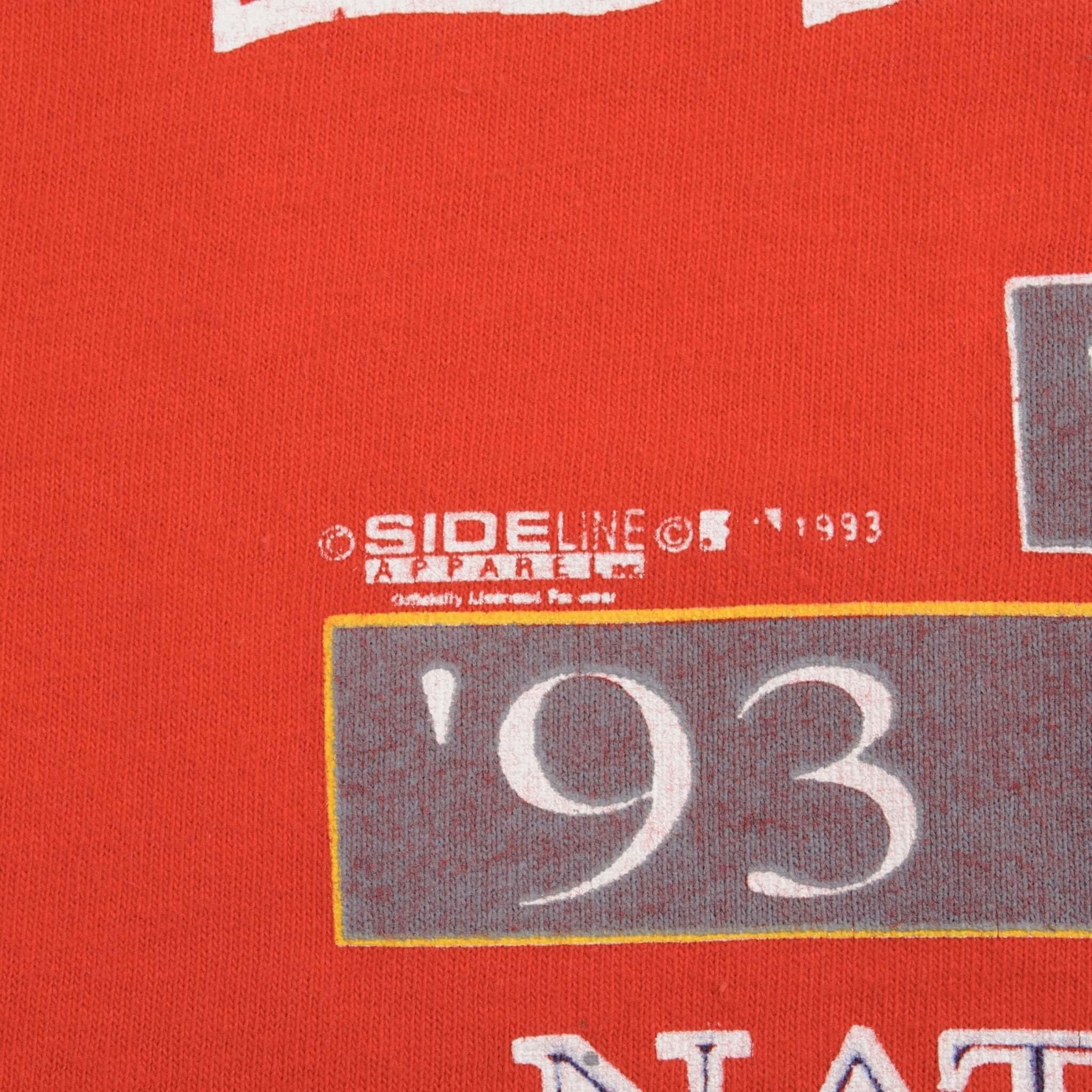 Vintage MLB Atlanta Braves Western Division Champions 1993 Tee Shirt Size Large Made In USA With Single Stitch Sleeves