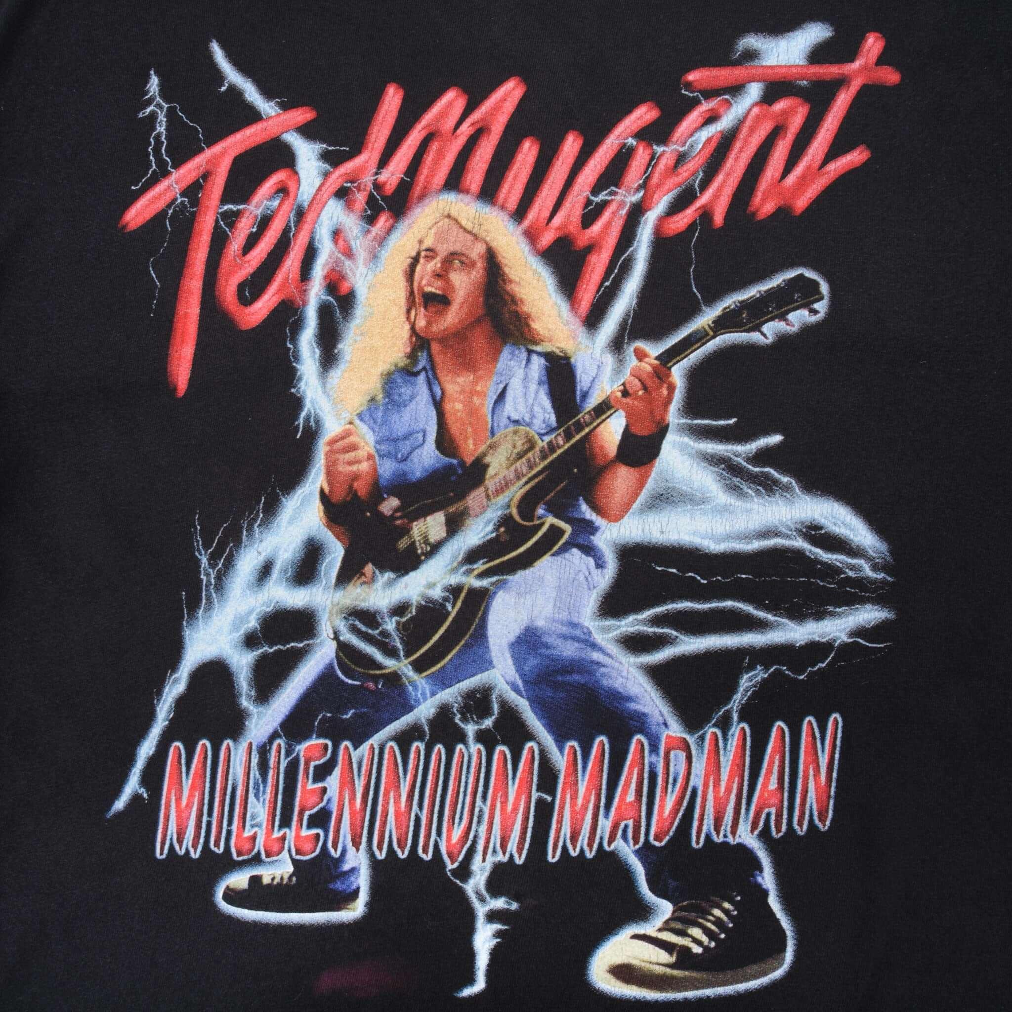 Vintage Ted Nugent Millenium Madman Tee Shirt Size Large With Single Stitch Sleeves