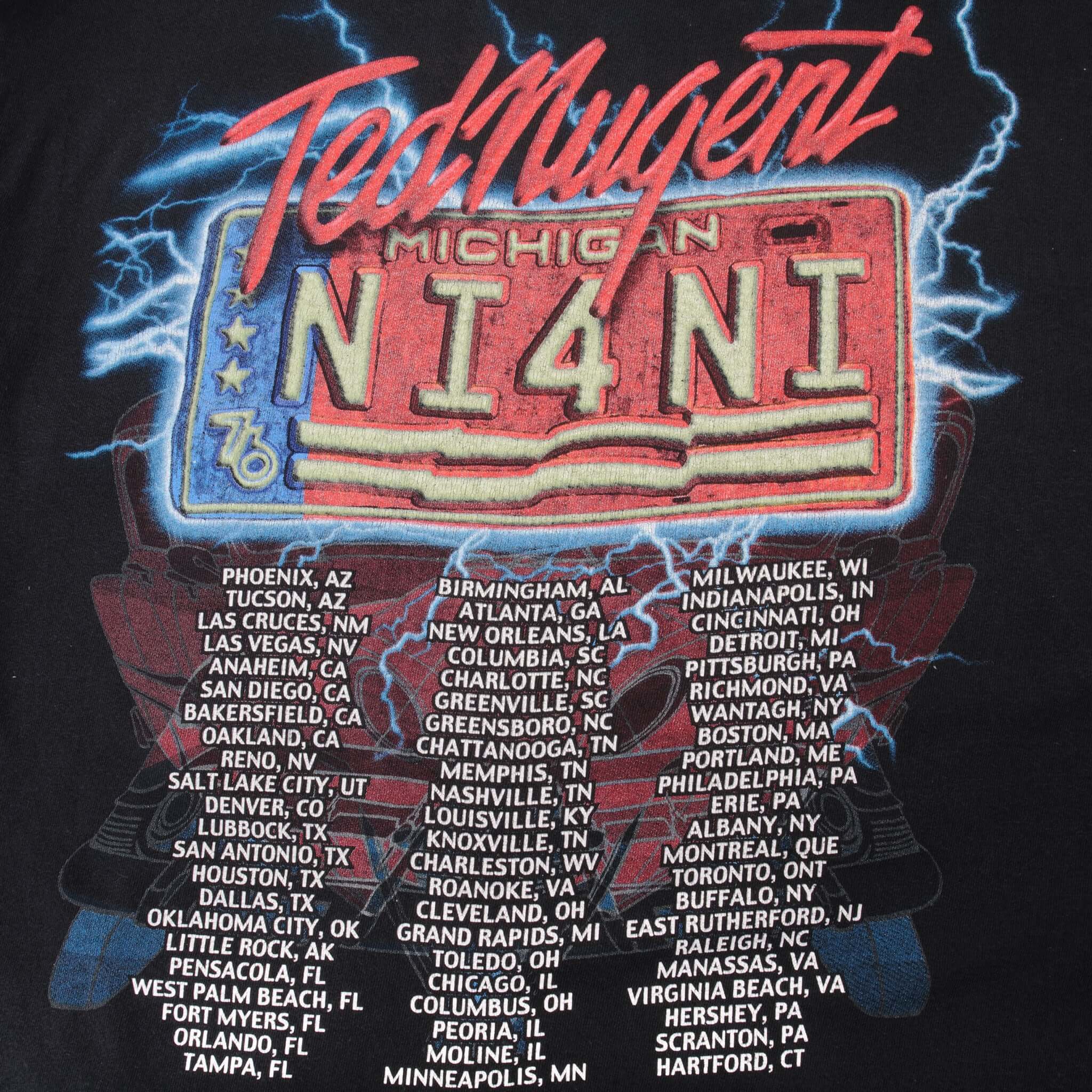 Vintage Ted Nugent Millenium Madman Tee Shirt Size Large With Single Stitch Sleeves