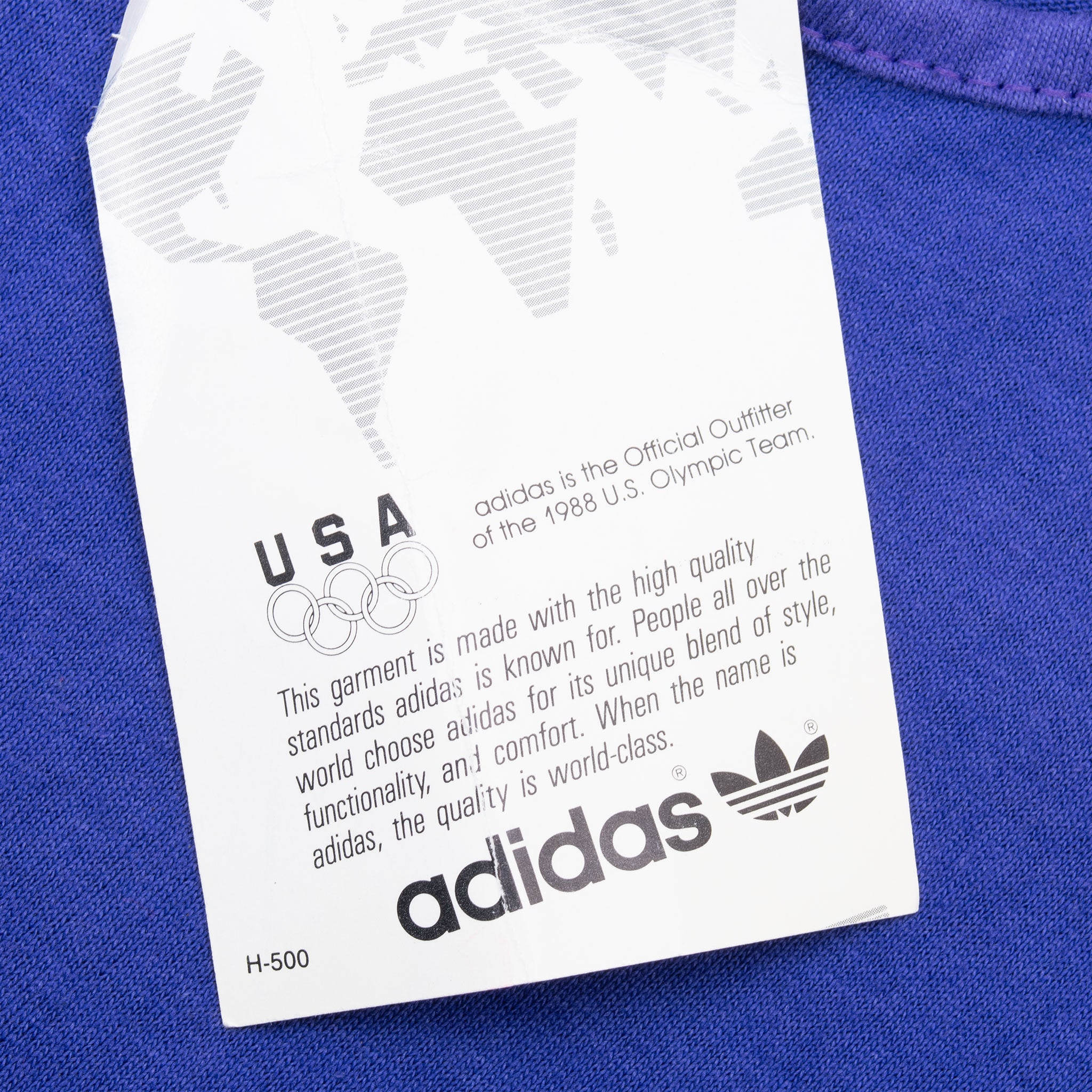 Vintage Adidas Spellout Purple Tee Shirt 1988 Size Medium Made In Usa Deadstock