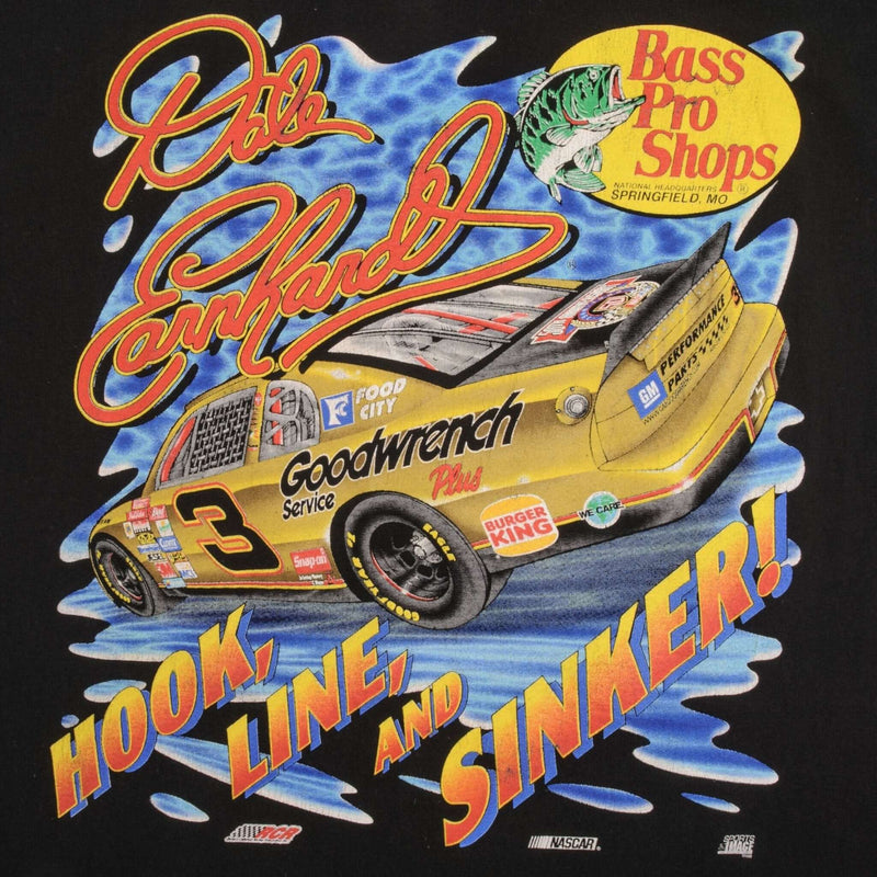Vintage Nascar Dale Earnhardt Bass Pro Shops 1998 Tee Shirt Size XL
