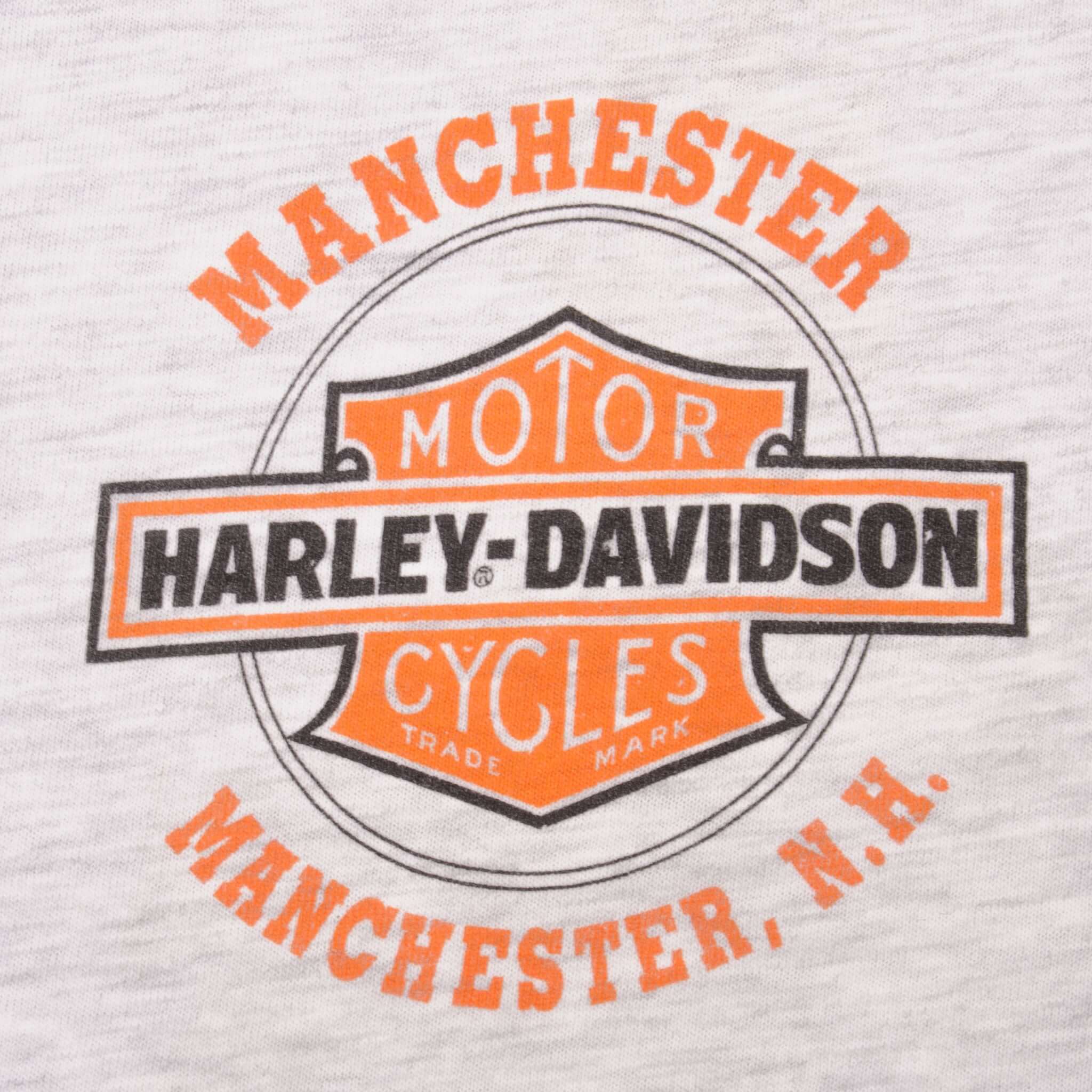 Vintage All Over Print 90th Anniversary Harley Davidson Tee Shirt 1993 Size 2XL Made In USA With Single Stitch Sleeves