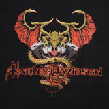 Vintage Black Harley Davidson Dragon Springfield Missouri Tee Shirt 2001 Size Large Made In USA