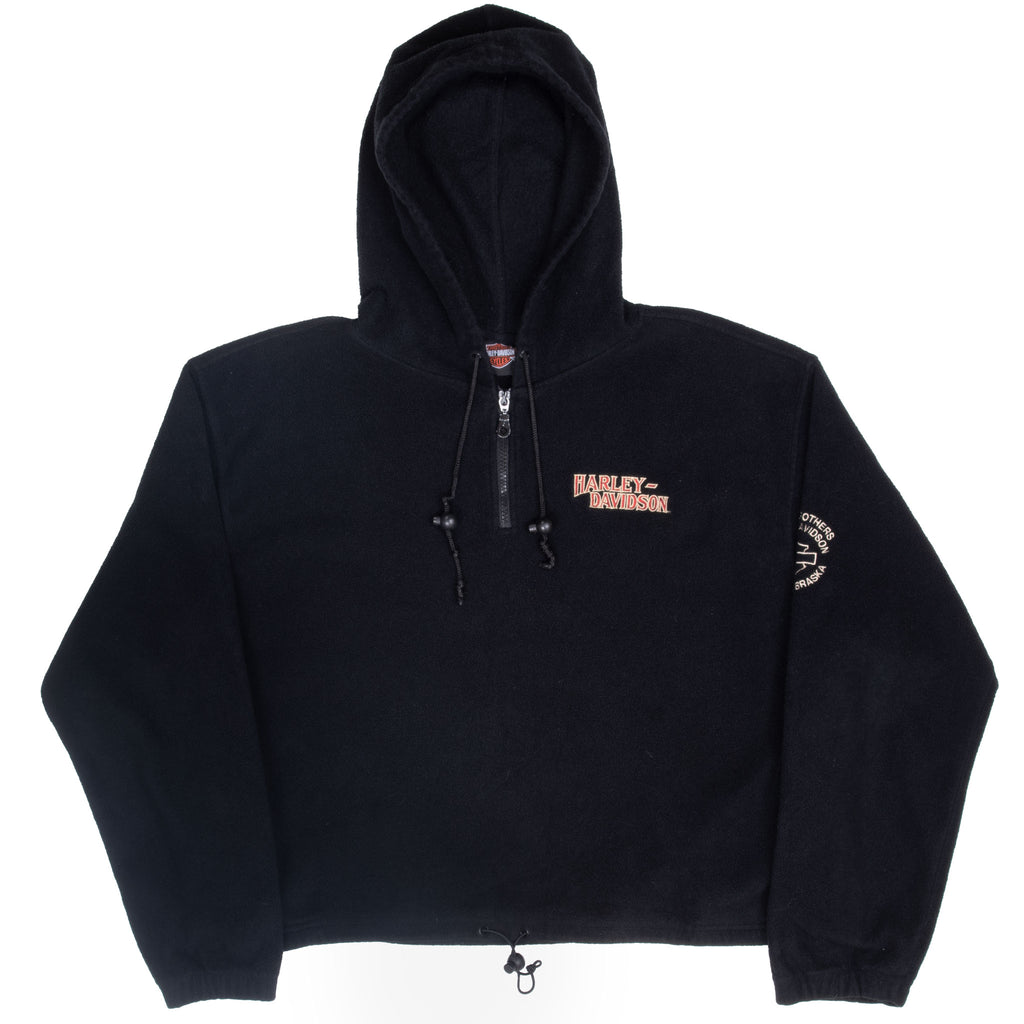 Vintage Harley Davidson Omaha Nebraska Fleece Hoodie Sweatshirt Size Large Women