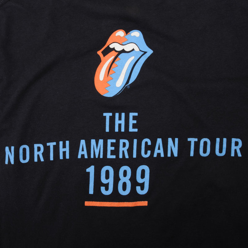 Vintage Rolling Stones The North American Tour Brockum Tee Shirt 1989 Size Small Made in USA With Single Stitch Sleeves 