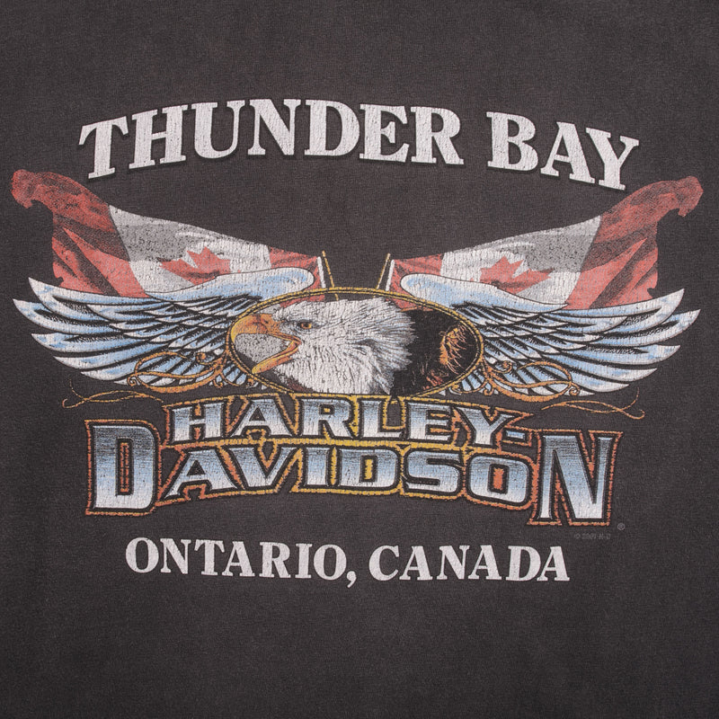 Vintage Black Harley Davidson Hi-Way Cafe Tee Shirt 2001 Size XL 