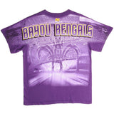 Vintage All Over Print Louisiana State University Tigers Bayou Bengals Tee Shirt Size Large.