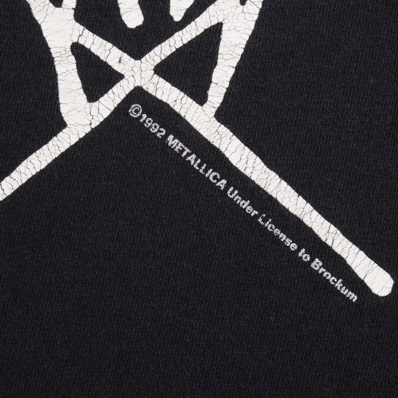 Vintage Metallica Nowhere Else To Roam Europe Tour 1993 Tee Shirt Size Medium With Single Stitch Sleeves