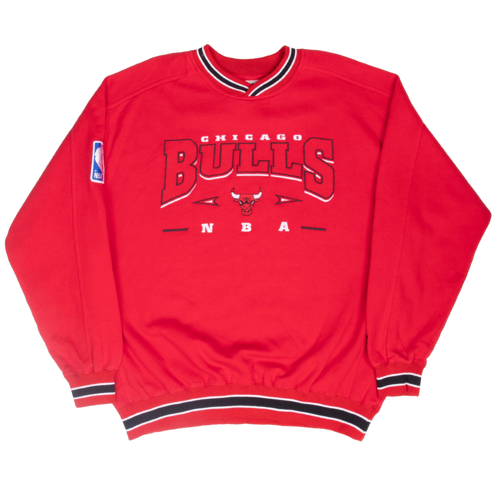 Vintage Nba Chicago Bulls Red Embroidered Sweatshirt 1990S Size XL