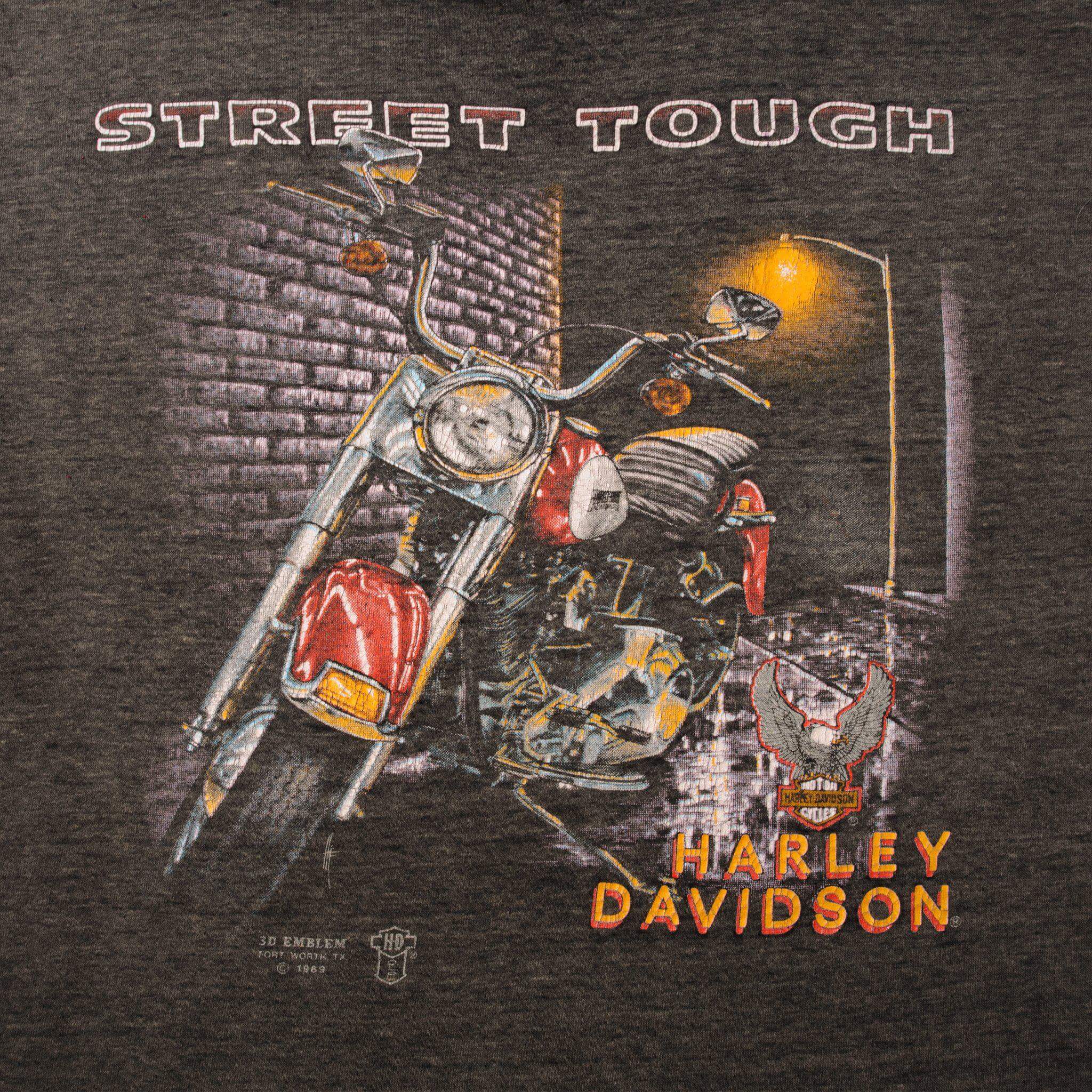VINTAGE 3D EMBLEM HARLEY DAVIDSON TEE SHIRT 1989 SIZE XL