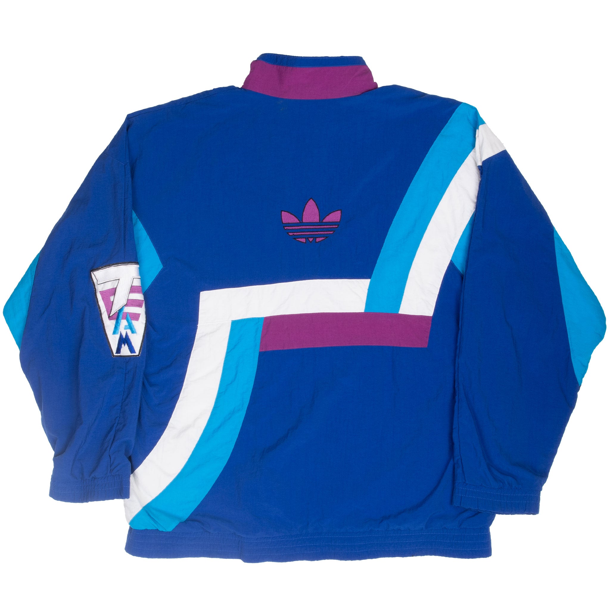 Vintage Adidas Team Purple Blue Windbreaker Jacket 1980S Size Medium