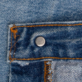 Vintage Levis 501 Indigo Blue Jeans 1980S Size 35X34 Made In Usa With A Medium Light Wash With Some Light Whiskers

Size on Tag 38X38 Actual Size 35X34

Back Button #524