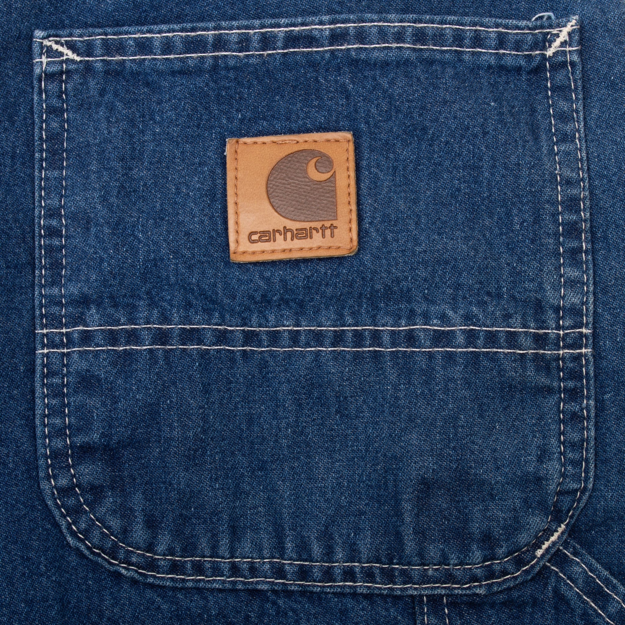 Vintage Carhartt Carpenter Flannel Lined Blue Jeans Pants 2003 Size 36X32 Made In Usa