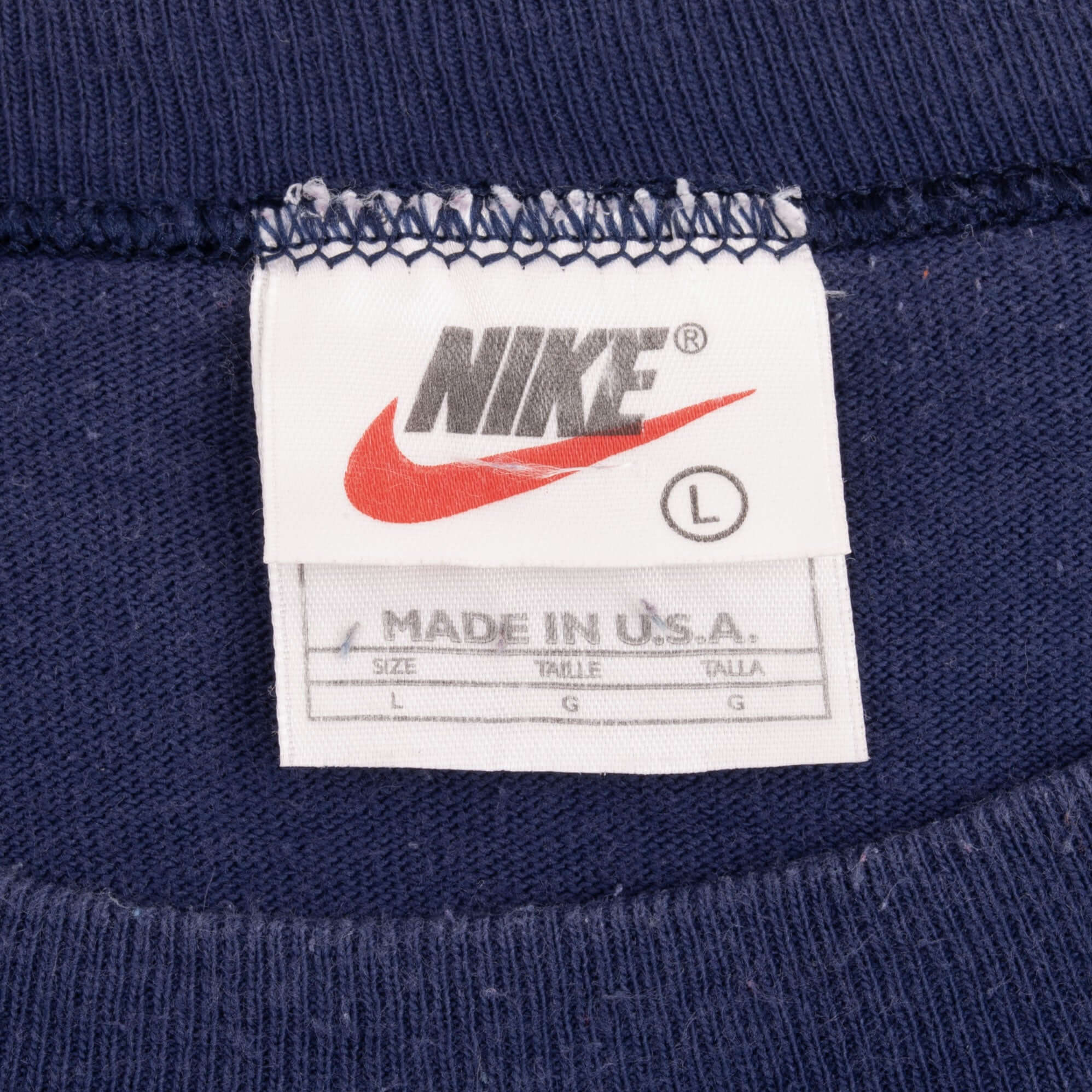 Vintage Nike Classic Swoosh Navy Blue Tank Top Tee Shirt 1990S Size Large Made In USA