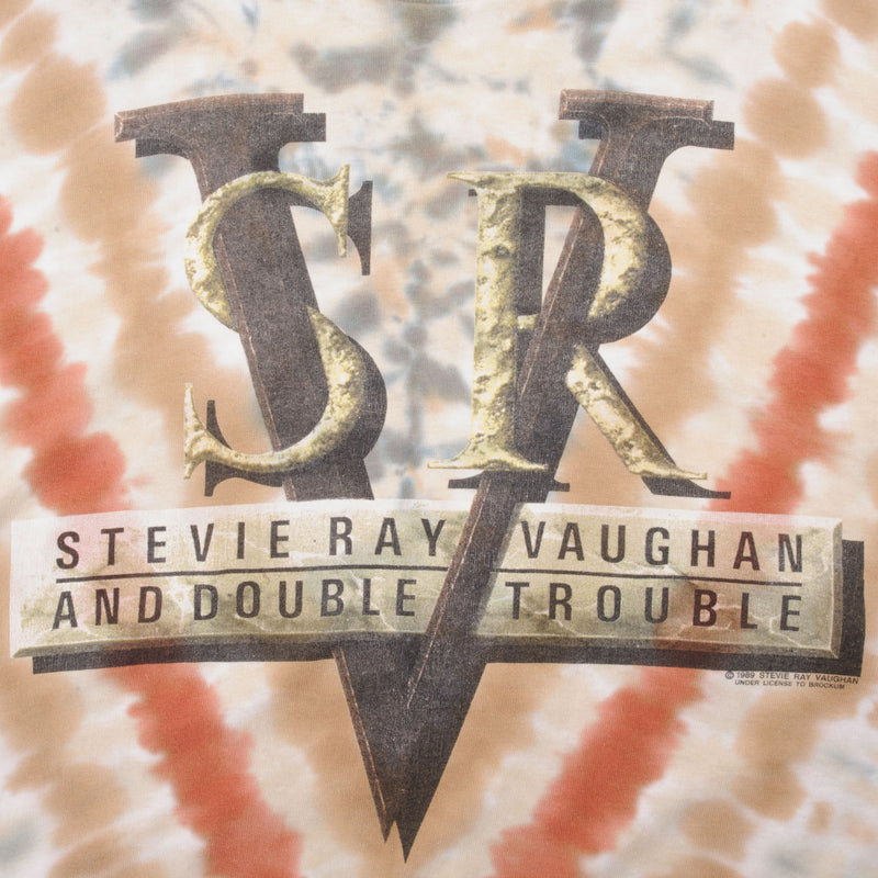VINTAGE TIE DYE STEVIE RAY VAUGHAN TOUR 1989 TEE SHIRT SIZE XL MADE IN USA