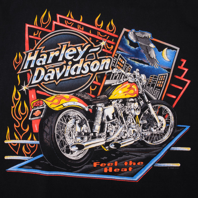 Vintage Harley Davidson Bergen County Rochelle Park, NJ Tee Shirt 1995 Size Large Made In USA