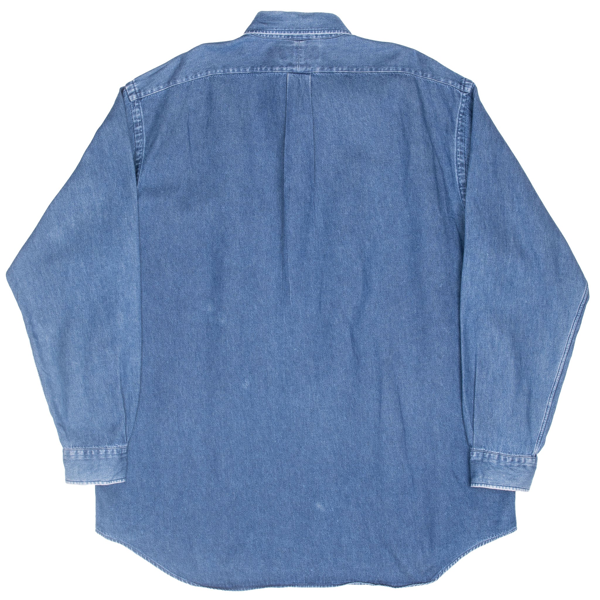 Vintage Polo Ralph Lauren Blue Denim Shirt 1990S Size XL