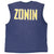 Back of navy Nike sleeveless shirt with large yellow Zonin lettering outlined in white