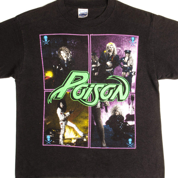 CAMISETA VINTAGE POISON TOUR 1988 TALLA GRANDE FABRICADA EN EE. UU.