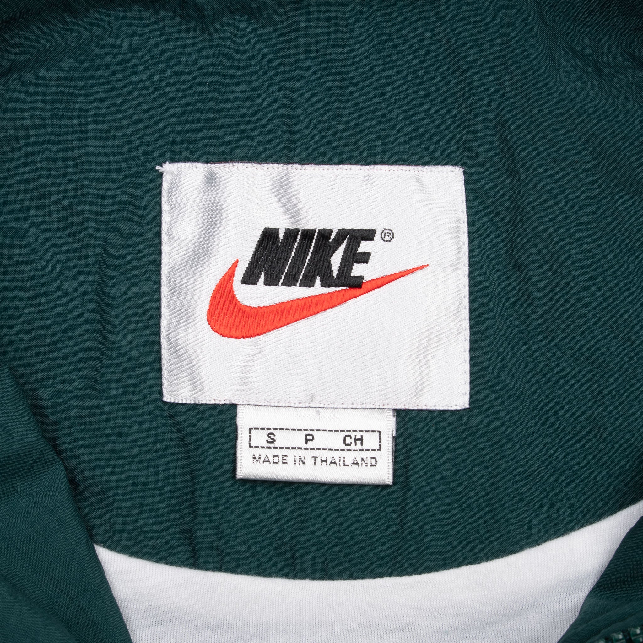 Vintage Nike Black And Green Swoosh Windbreaker Jacket 1990S Size Small