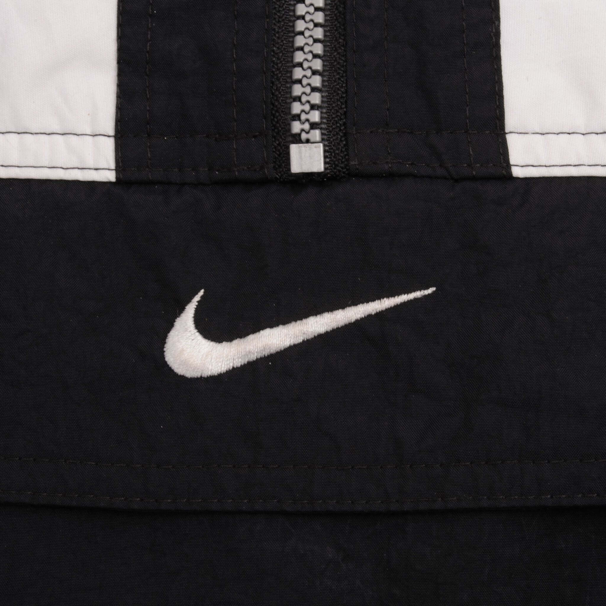 Vintage Nike Center Swoosh Black Pullover Windbreaker Jacket 1990S Size 2XL