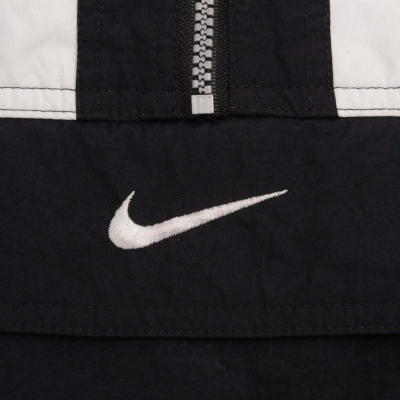 Vintage Nike Center Swoosh Black Pullover Windbreaker Jacket 1990S Size 2XL
