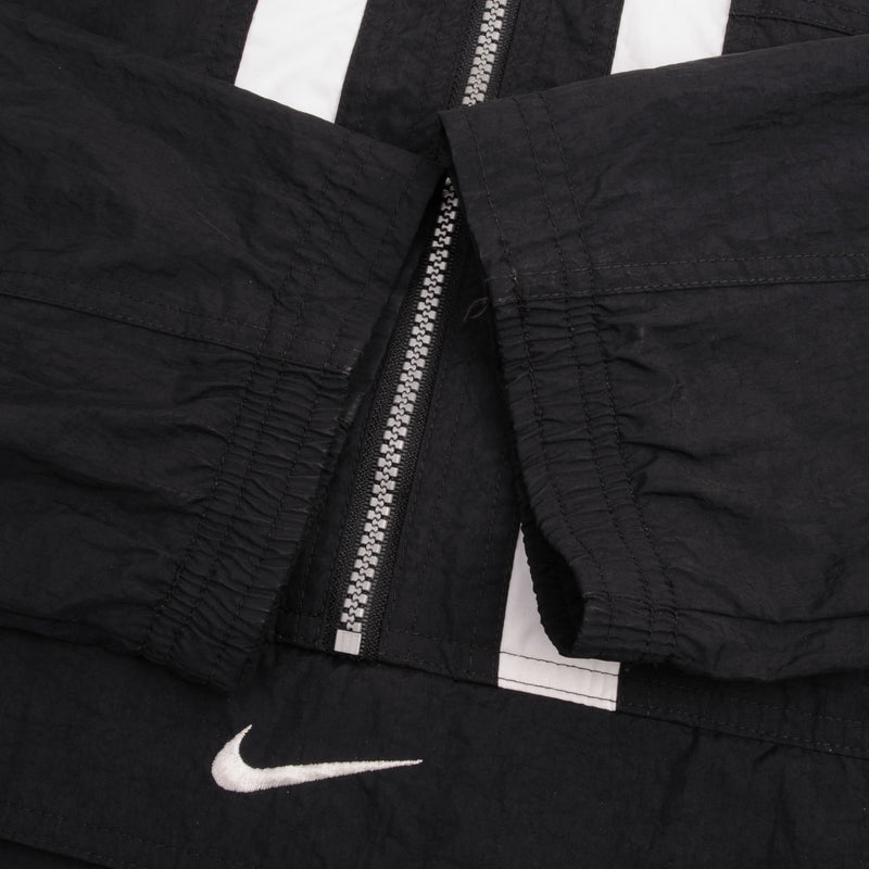Vintage Nike Center Swoosh Black Pullover Windbreaker Jacket 1990S Size 2XL