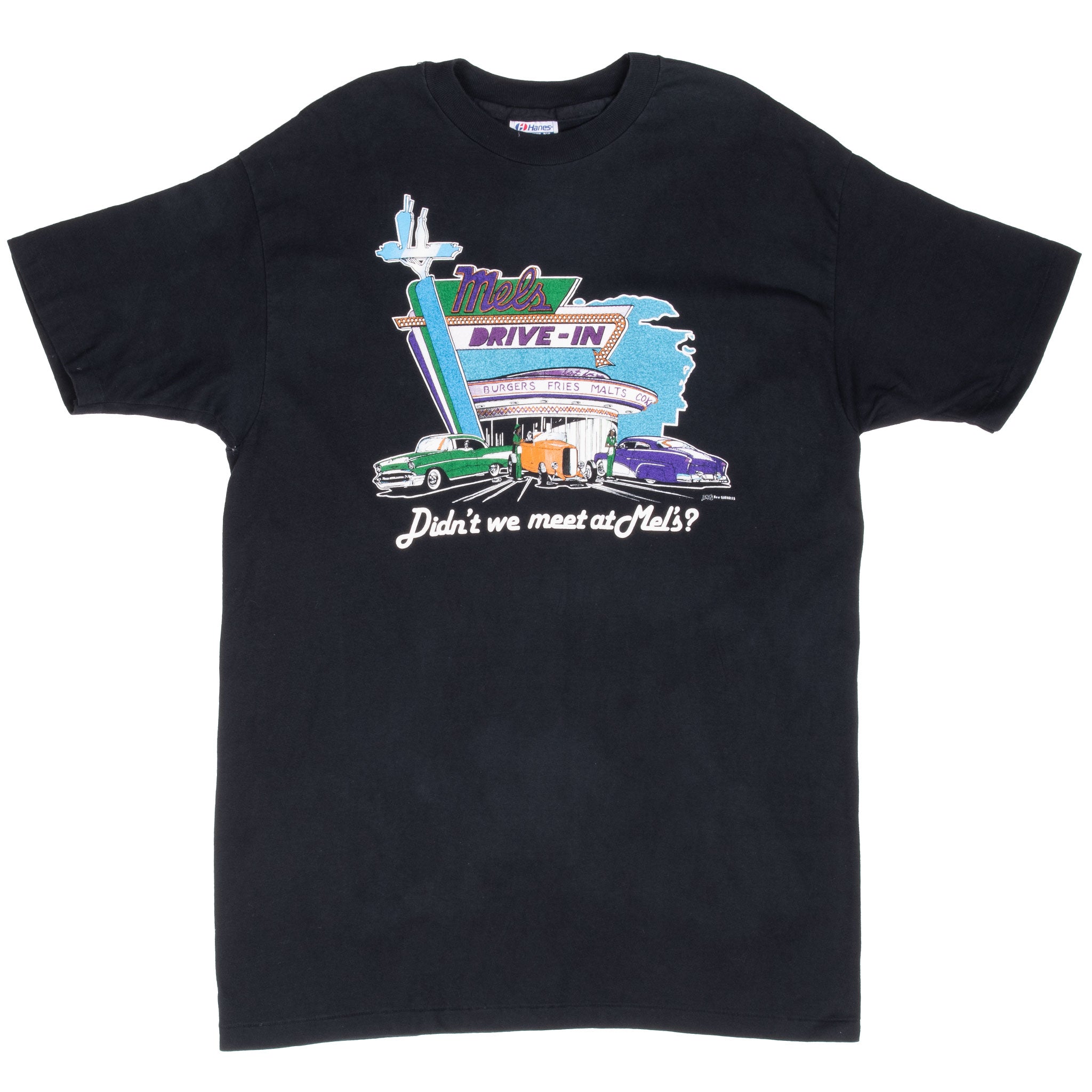 Vintage Mels Drive In San Francisco 1990S Tee Shirt Size Large Made In Usa With Single Stitch Sleeves
