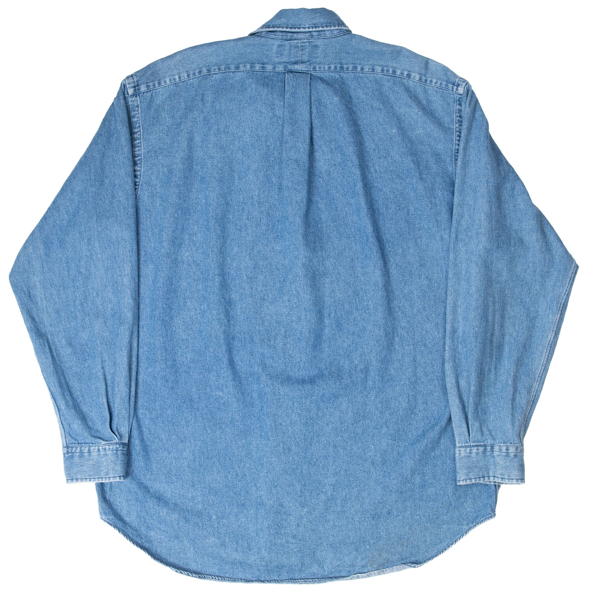 VINTAGE RALPH LAUREN BLUE DENIM SHIRT 1990S SIZE LARGE
