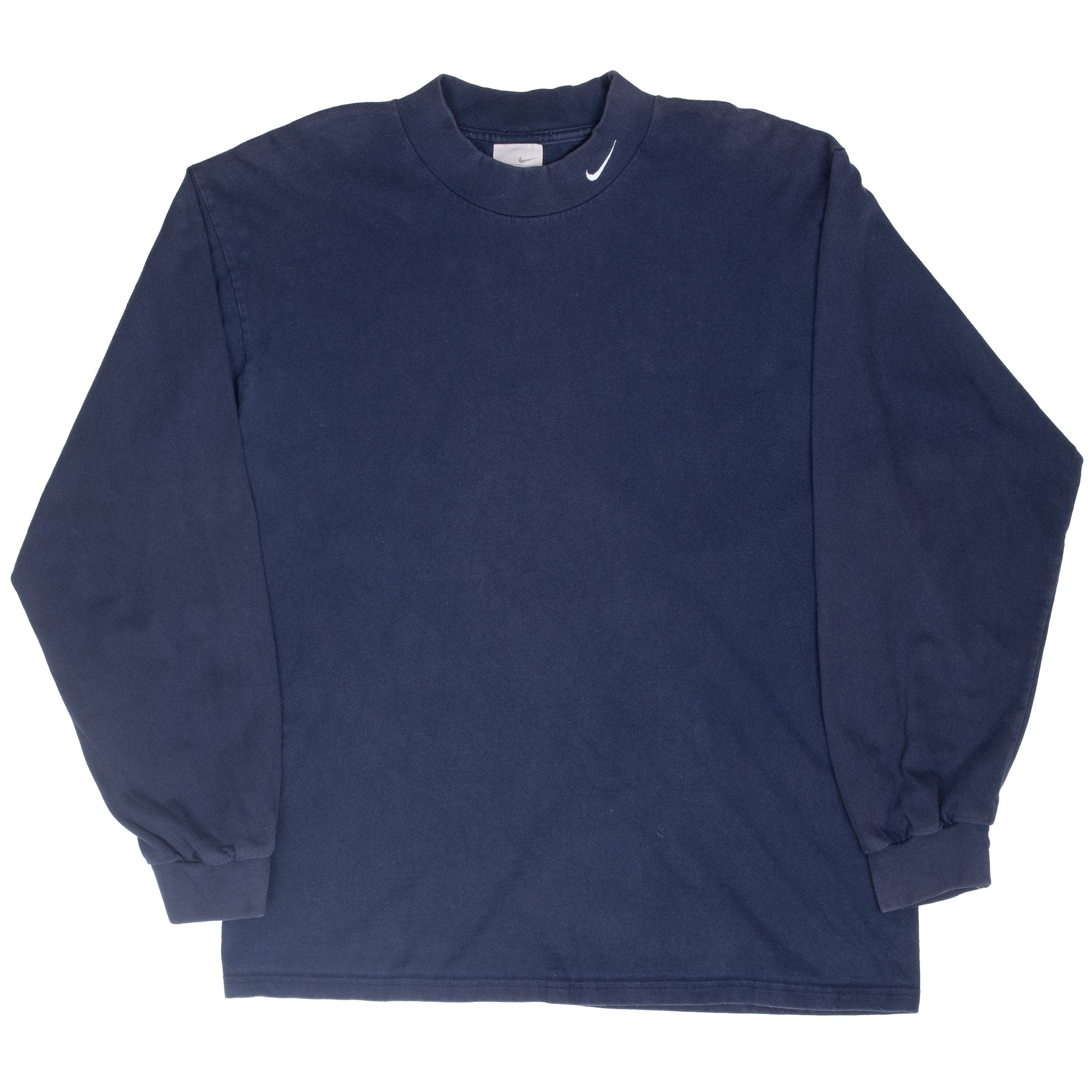 Vintage Nike Navy Blue Long Sleeve Turtle Neck Tee Shirt 2000S Size Large