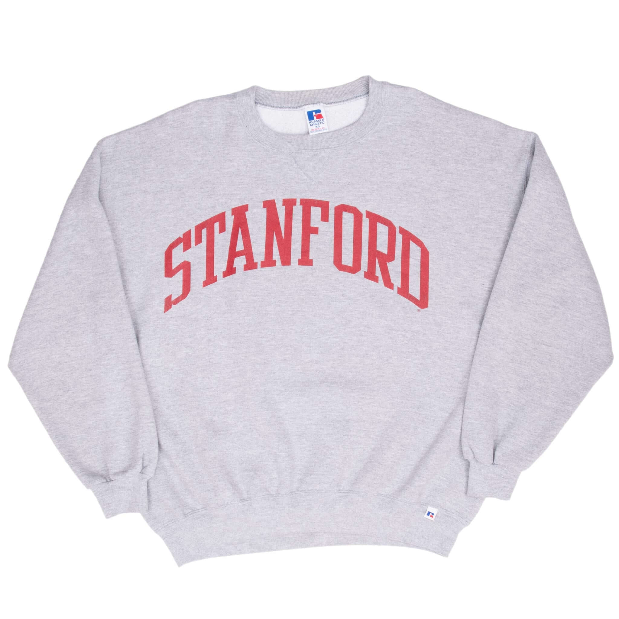 Vintage Stanford Grey Russell Crewneck Sweatshirt 1990S Size 2XL Made In USA