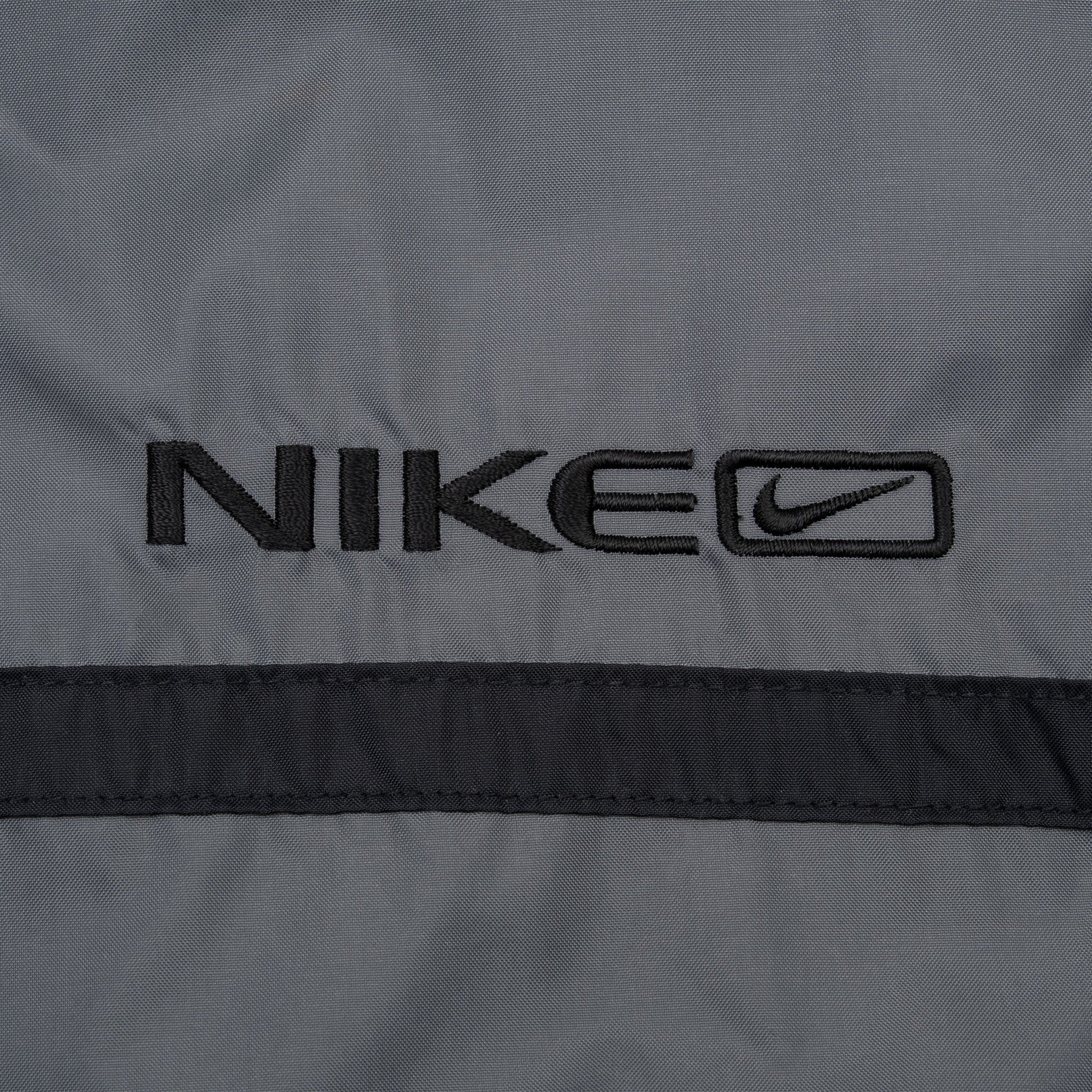 Vintage Nike Swoosh Dark Grey Hooded Windbreaker Jacket 2000S Size XL