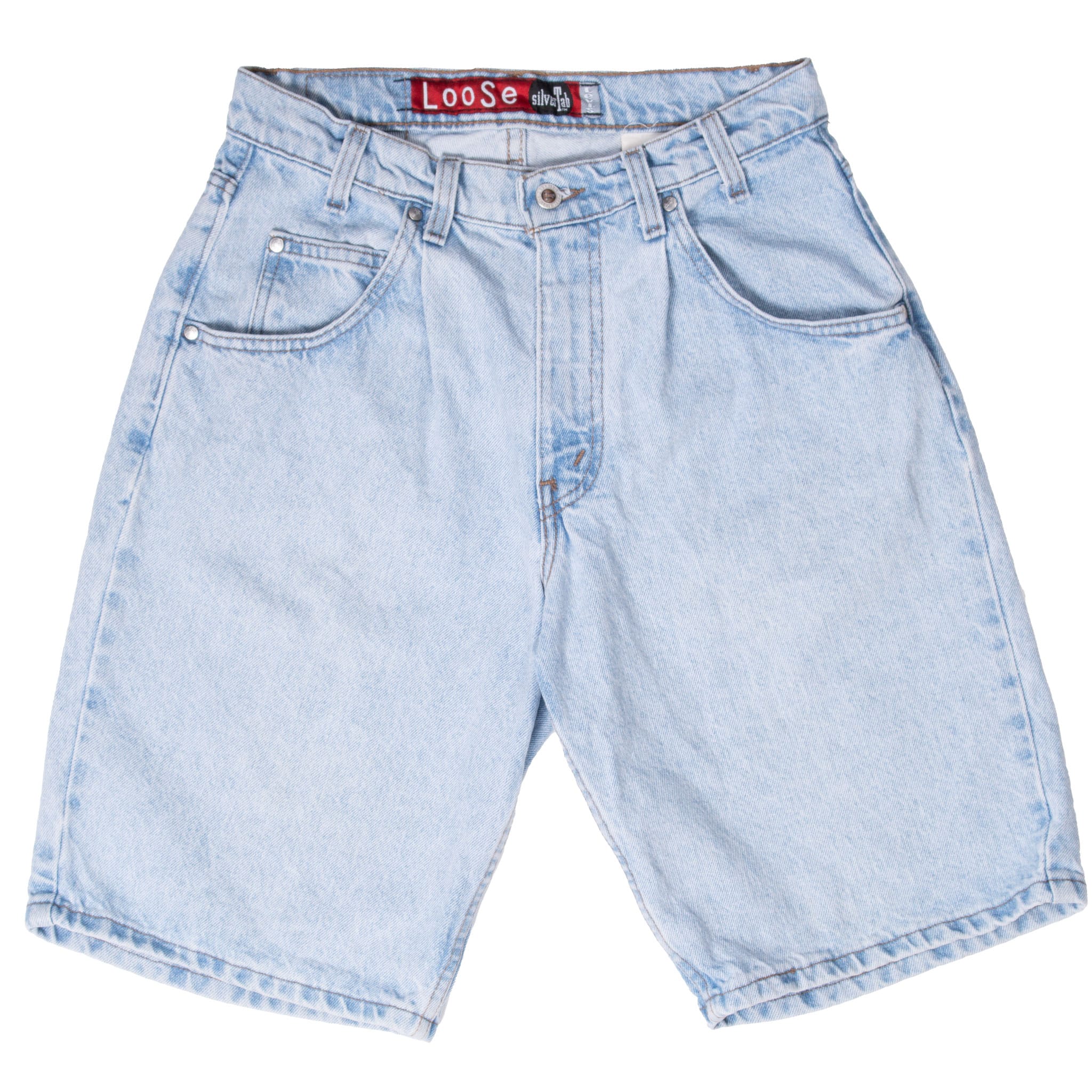 VINTAGE LEVIS LOOSE SILVER TAB DENIM BLUE SHORTS INDIGO 1990S SIZE 30