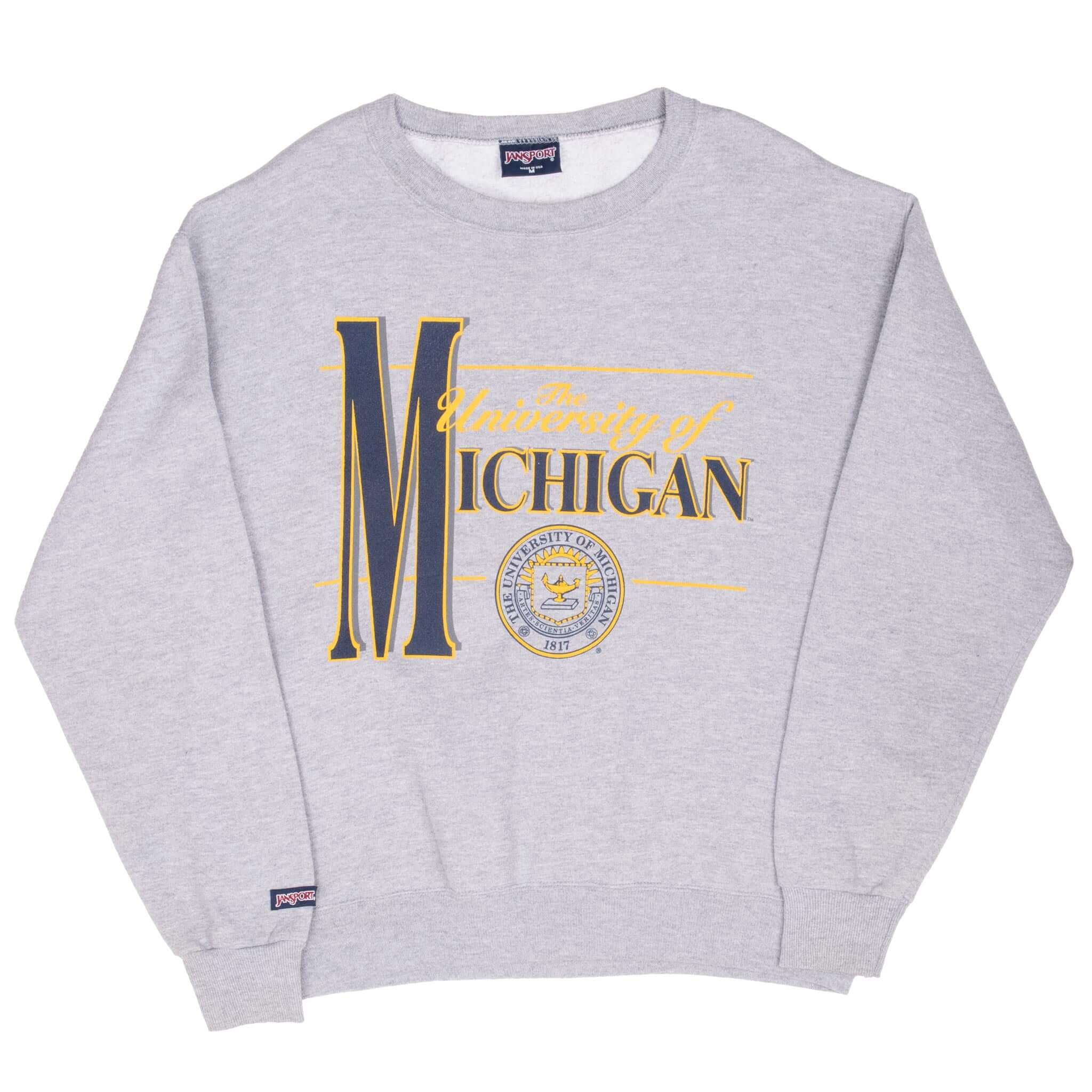 Vintage Ncaa University Of Michigan 1990S Jansport Sweatshirt Size Medium Made In Usa