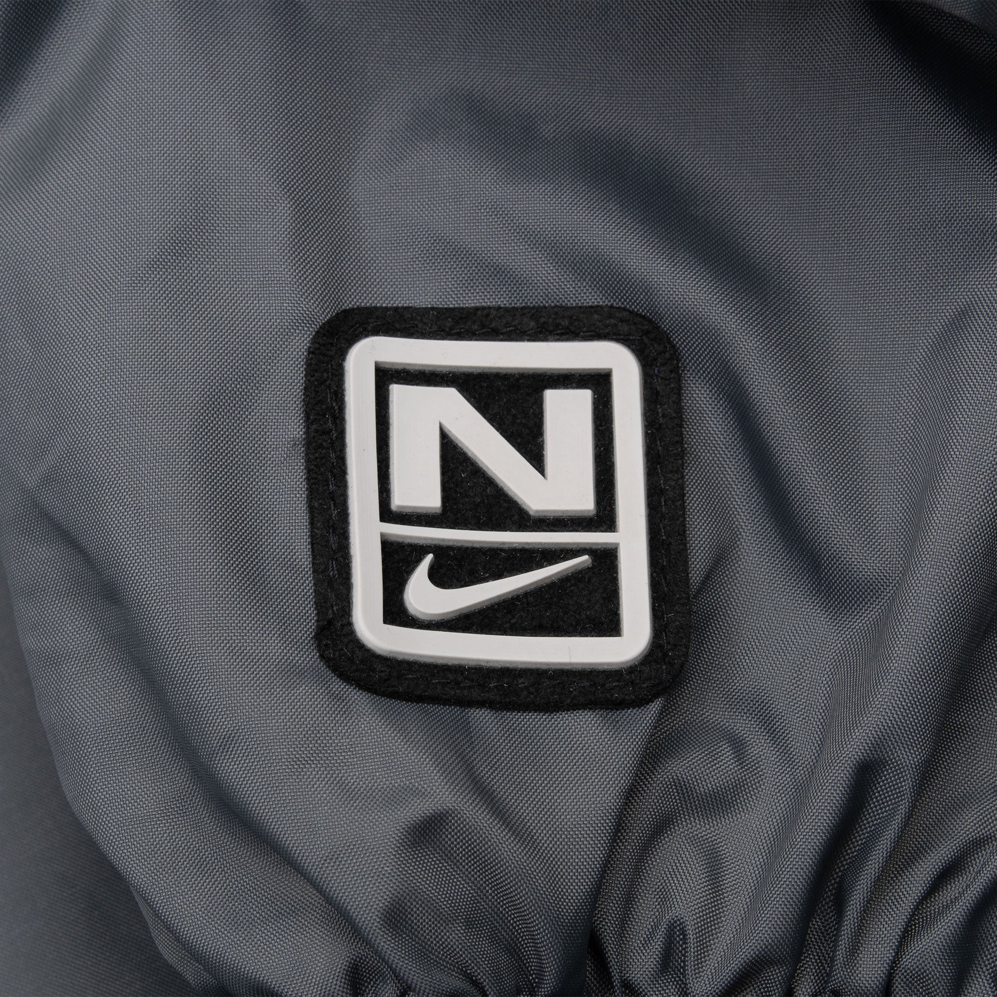 Vintage Nike Swoosh Dark Grey Hooded Windbreaker Jacket 2000S Size XL