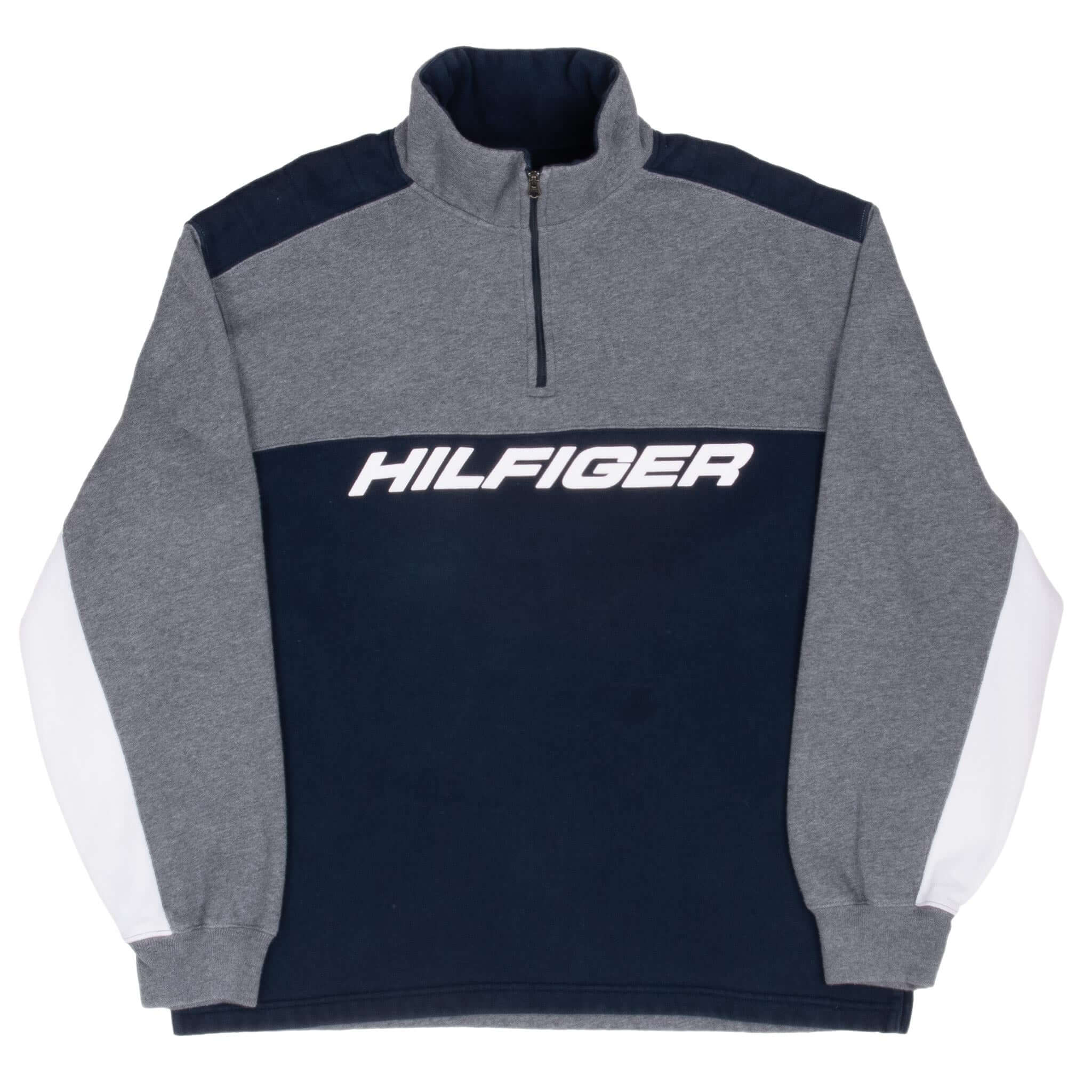 VINTAGE TOMMY HILFIGER 1990S QUARTER ZIP SWEATSHIRT MEDIUM