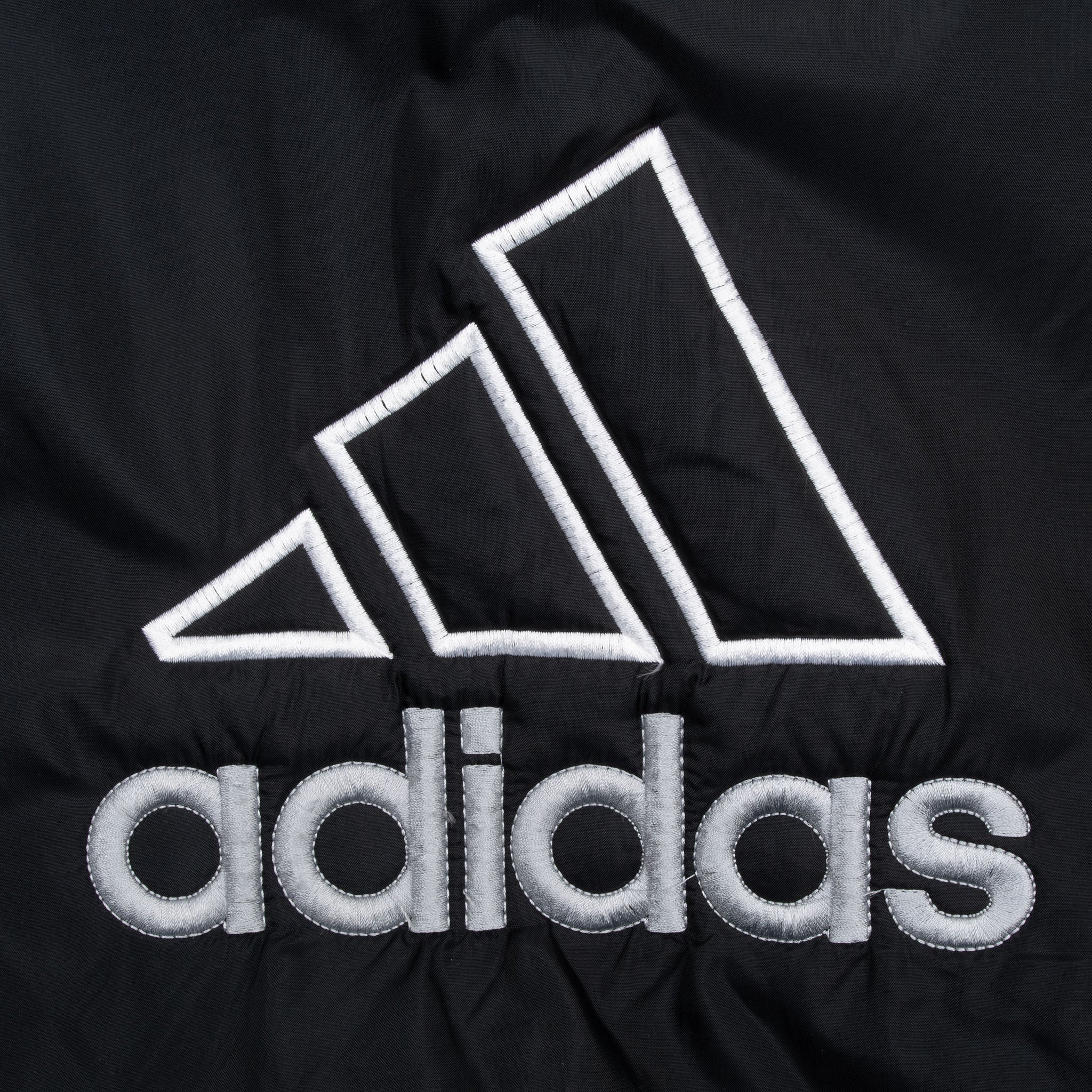 Vintage Adidas 3 Stripes Black Sherpa Lined Windbreaker Jacket 1990S Size XL